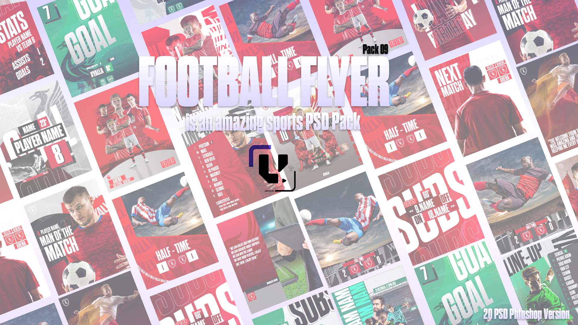 Image Preview Football Flyer Design for Photoshop Pack 09 - Image 1