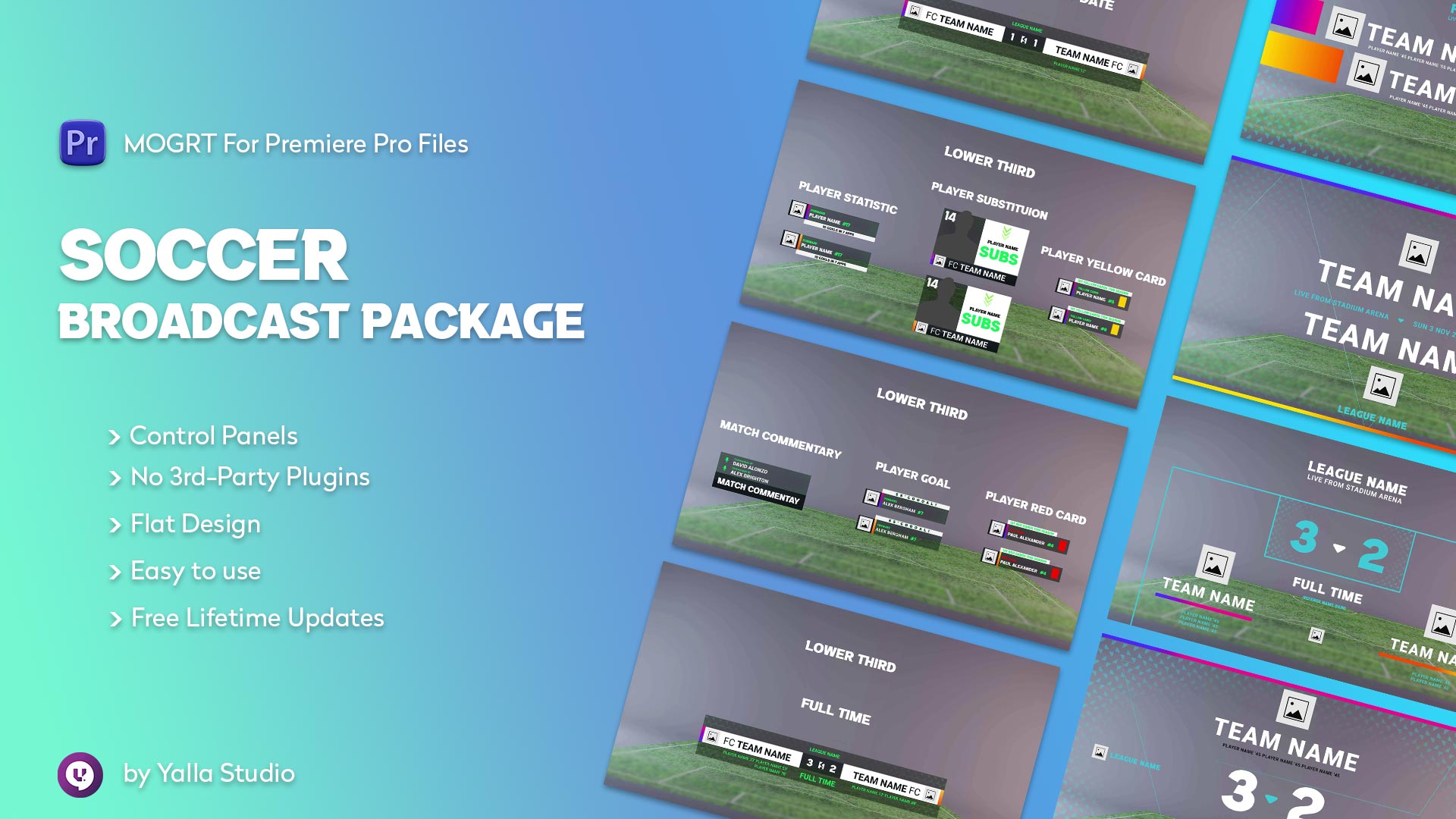 Image Preview Soccer Broadcast Pr Soccer Broadcast Package | MOGRT For Premiere Pro - Image 1
